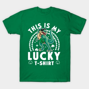 This Is My Lucky Shirt Kids Funny Dinosaur St Patrick's Day T-Shirt